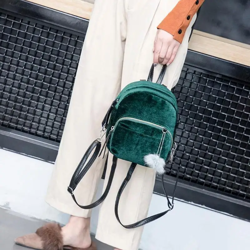 Повседневные женские сумки через плечо бархатные рюкзаки для девочек дорожные