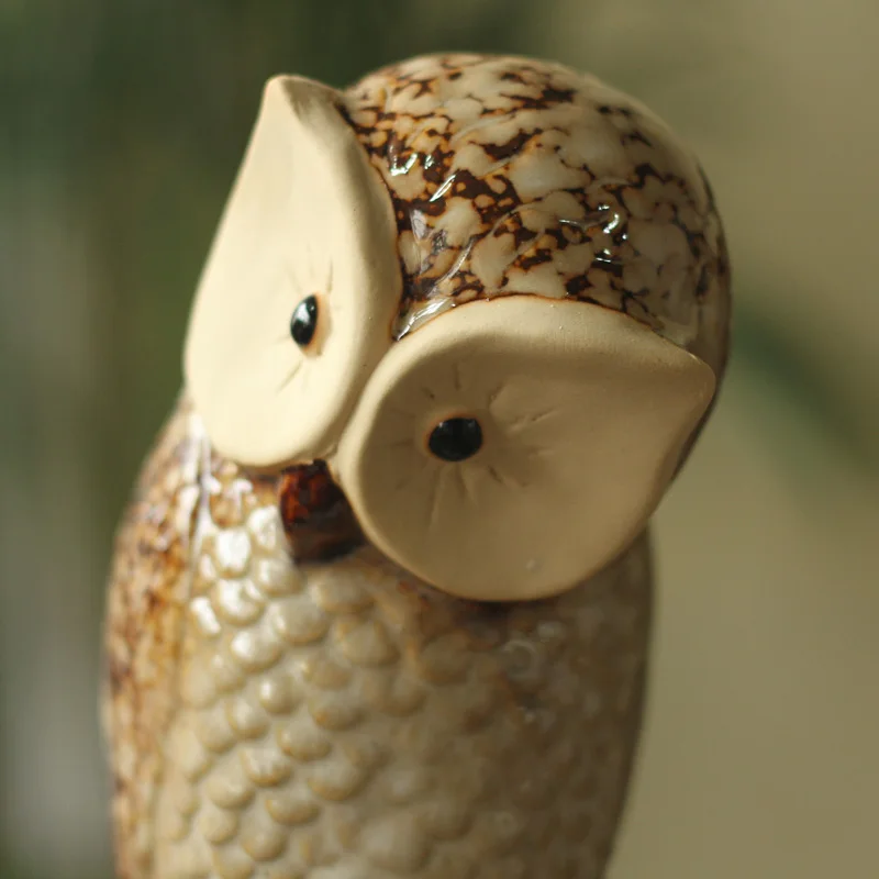 Набор из 3 предметов милая Керамическая скульптура в форме совы декоративный