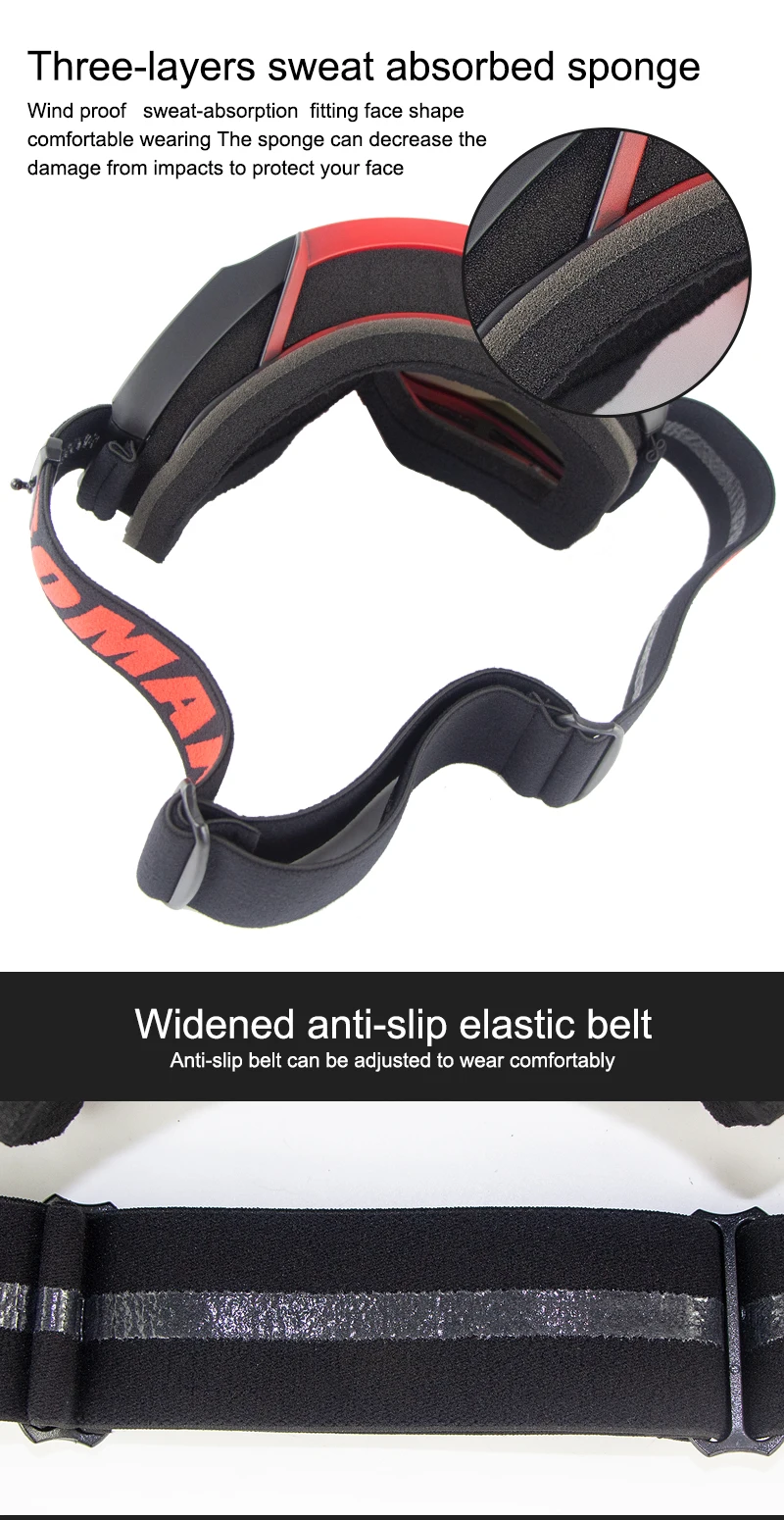 SOMAN SM16 New Motocross Off Road Goggles Dirt Bike Oculos Motorcycle Cycling Goggle Moto Bike Gafas Sport Okulary