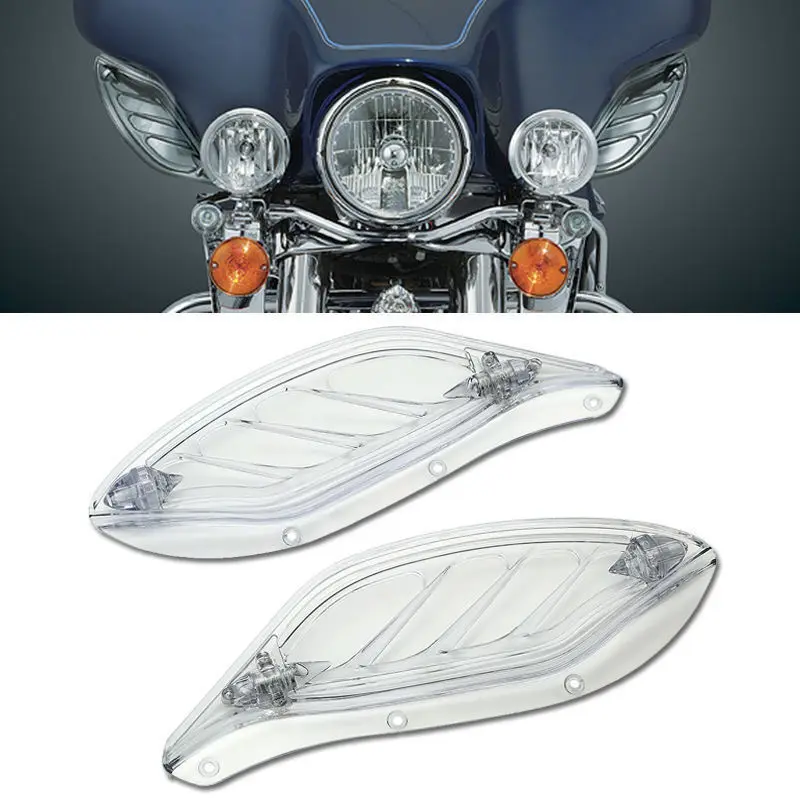 

Clear Side Wings Air Deflectors Fairing Adjusted For Harley Street Glide 96-13