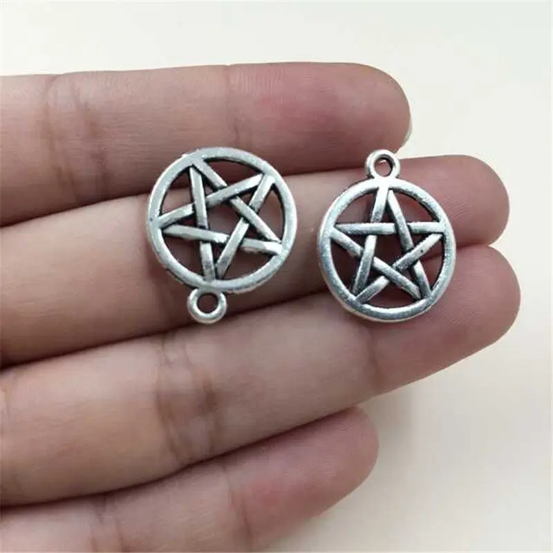 Antique Silver and Bronze Cute Star Sign Charms Pendants Alloy Pendant DIY Charm Jewelry Making Lead Nickel free 30pcs T713 | Украшения и