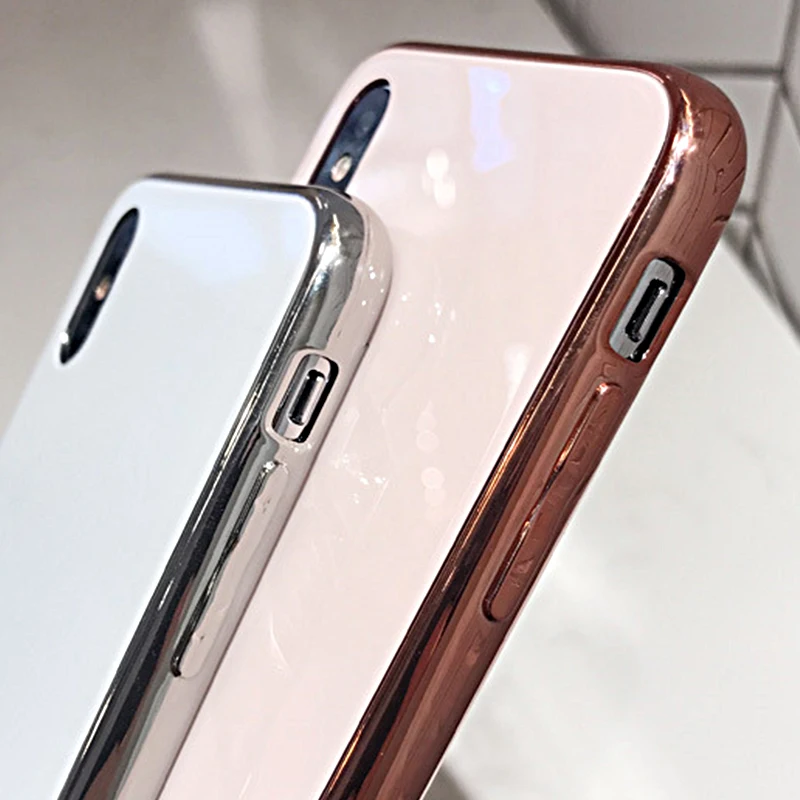 Роскошный гальванический ТПУ стеклянная оболочка мобильный телефон чехол для