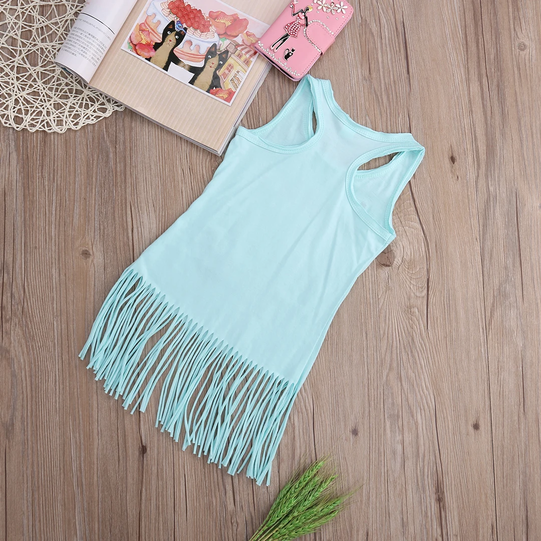Sleeveless Baby Girls Vogue Tassels Dress Kids Summer Party Cotton 0-6Y | Детская одежда и обувь