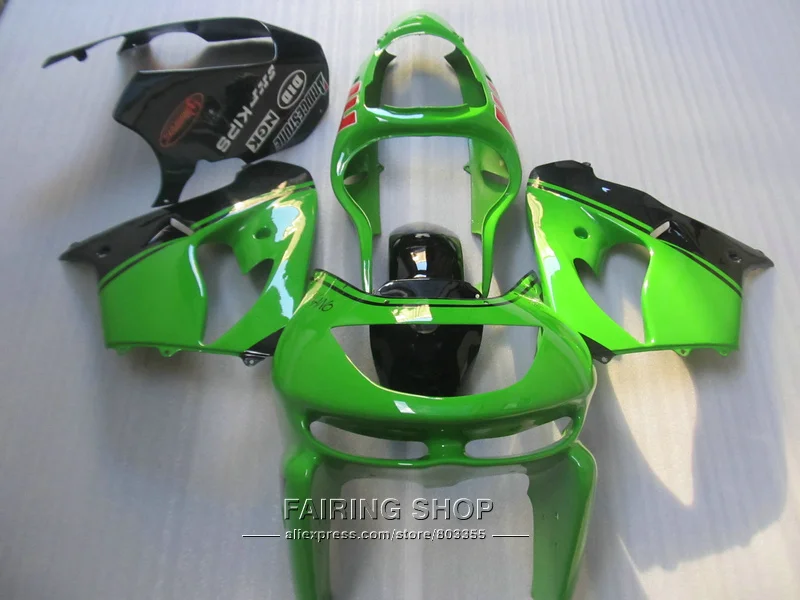 Неокрашенный комплект обтекателей для мотоцикла Kawasaki ZX9R 98 99 зеленых и черных ninja