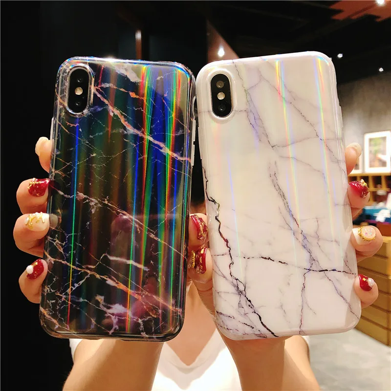 YuYan Аврора мраморный Мода Телефон чехол для iPhone 7 6s 6 8 Plus X Xs max XR Чехлы мягкие из