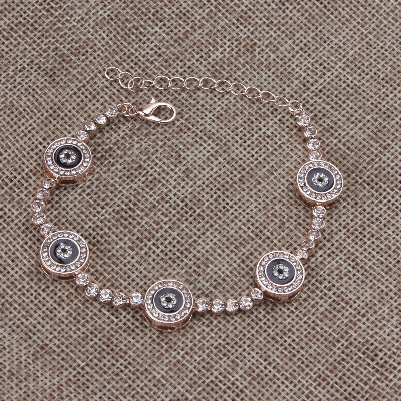 Модный синий сглаза Теннисный браслет для женщин цепочка и звено Pulseiras розовое