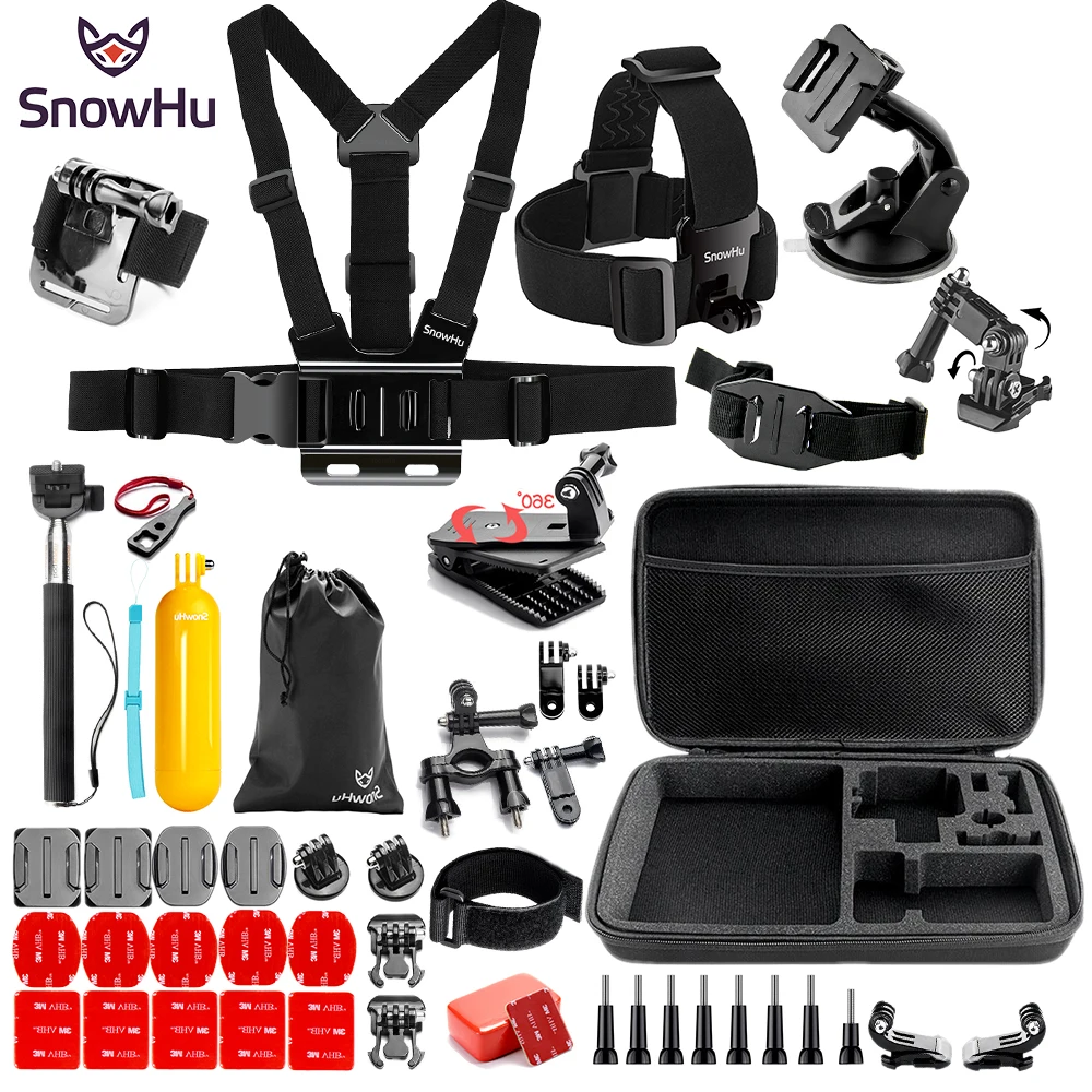 Комплект аксессуаров для спортивной камеры SnowHu поворот на 360 градусов зажим