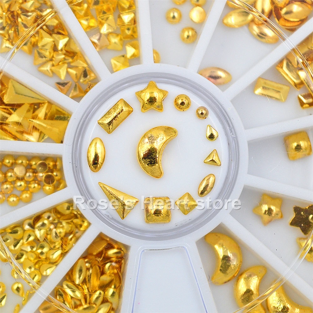 

12 форм 3D металлические украшения для ногтей из золотого сплава аксессуары для ногтей принадлежности для маникюра Инструменты для дизайна н...