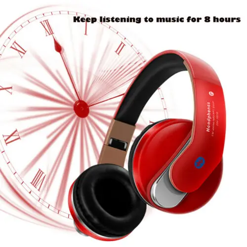 Портативные беспроводные Bluetooth наушники складная гарнитура FM радио Hi-Fi супер бас