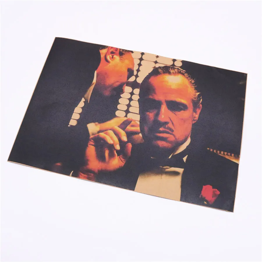 Винтажный постер из крафт бумаги Godfather ретро стикер на стену напечатанная