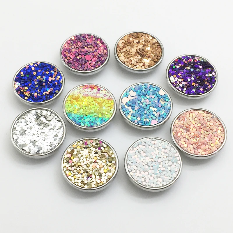 MF7765 NEW brilliant glitter mermaid multicolor copper 20mm Snap button DIY bracelet | Украшения и аксессуары