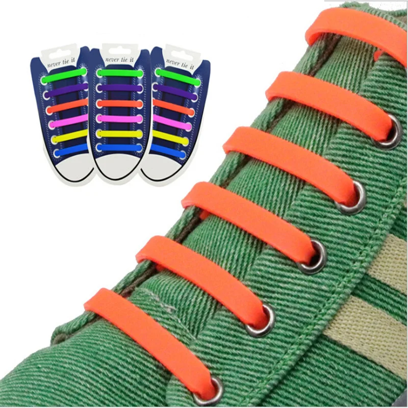 

12Pcs/lot Elastic Silicone Shoelaces For Shoes Special Lace No Tie Shoe Laces For Men Women Sport Shoes Rubber Rope String
