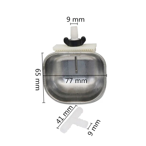 large Stainless Steel Rabbit Water Bowl Farm Rabbit Automatic Drinker Rabbit cage fix cup Raising Fox Mink Drinking Bowl 1 Pc - Цвет: large