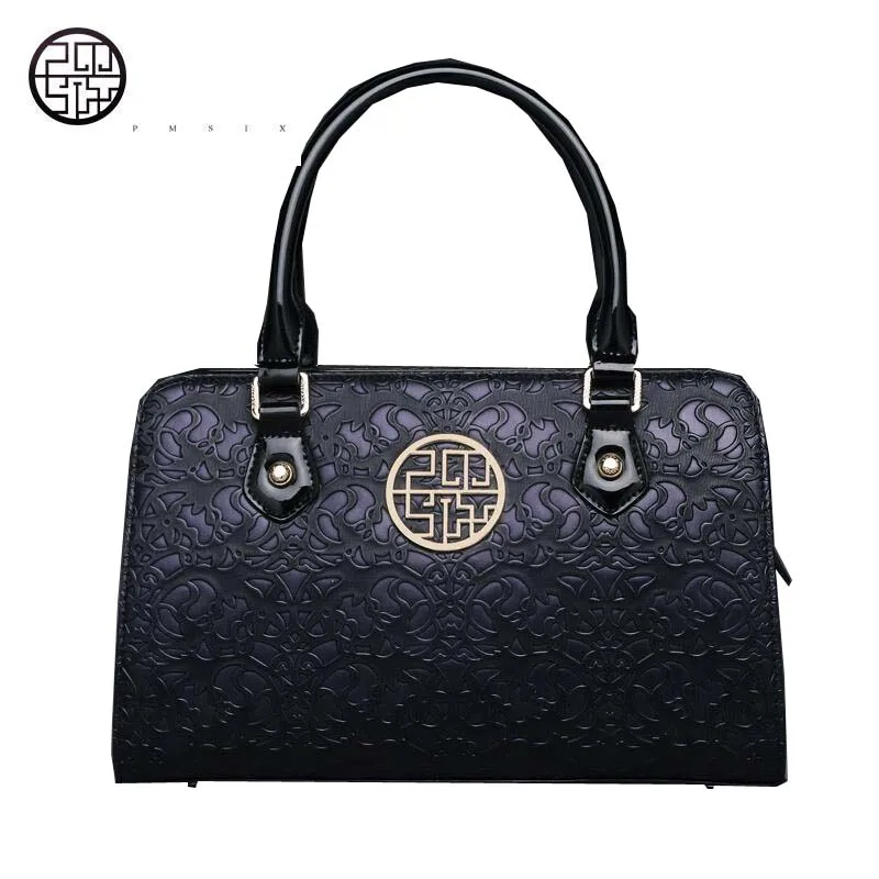 Pmsix китайская мода потока плечо сумка с тиснением китайский стиль Женщины