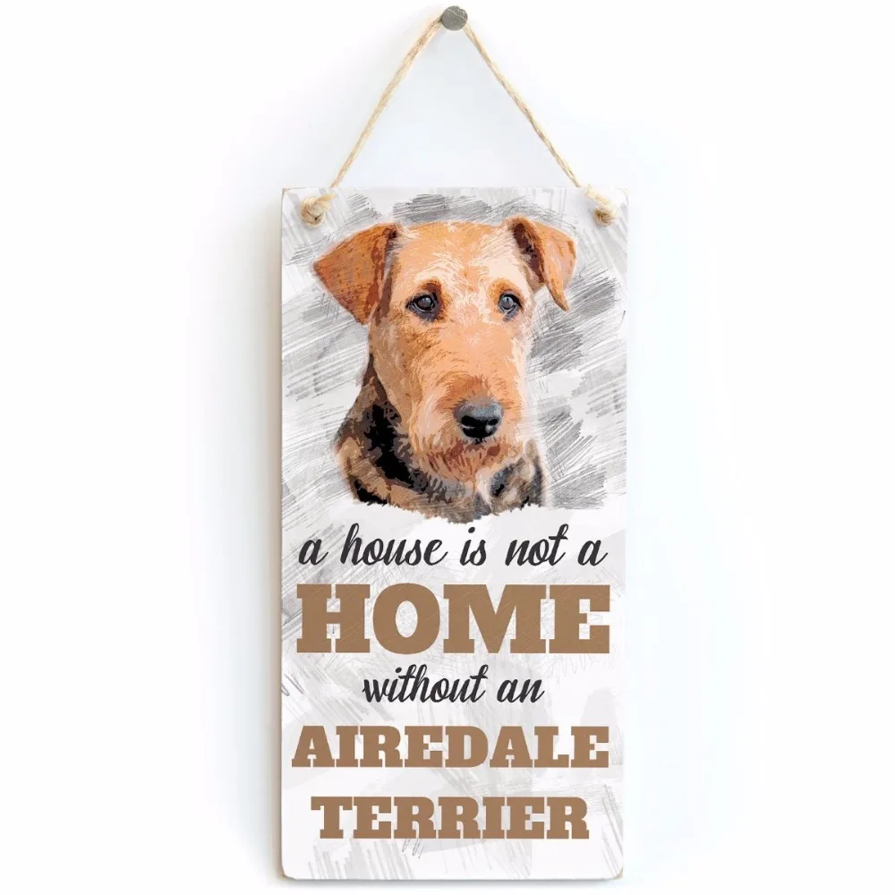 Домик Meijiafei это не дом без надписи Airedale Terrier Dog/зубной знак 10x5 дюймов|house plaque|home