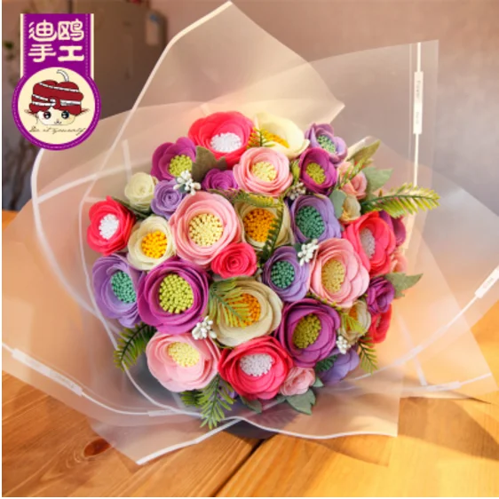 Emulation flower bouquet Felt kit Non-woven cloth Craft DIY Sewing set Handwork Material needlework supplies | Дом и сад