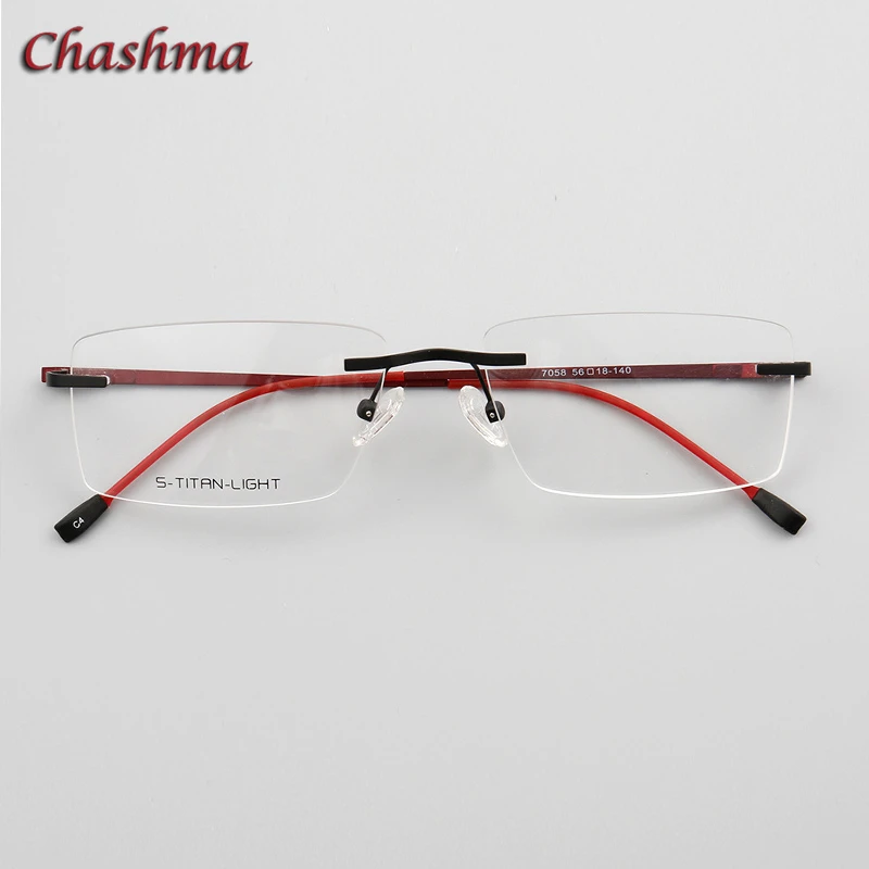 

Chashma Designer Eyewear Optical Prescription Titanium Frame for Men Rimless Light Eyeglass Hinge Quality Glasses Frame Men