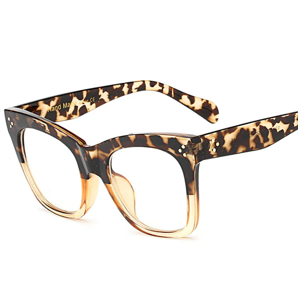 Big Square Eyeglasses Frame Eyewear Black Vintage Rivet Optical Glasses Women Frames Prescription |