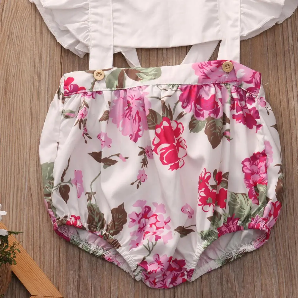 Детский комбинезон с цветочным принтом для новорожденных девочек боди одежда