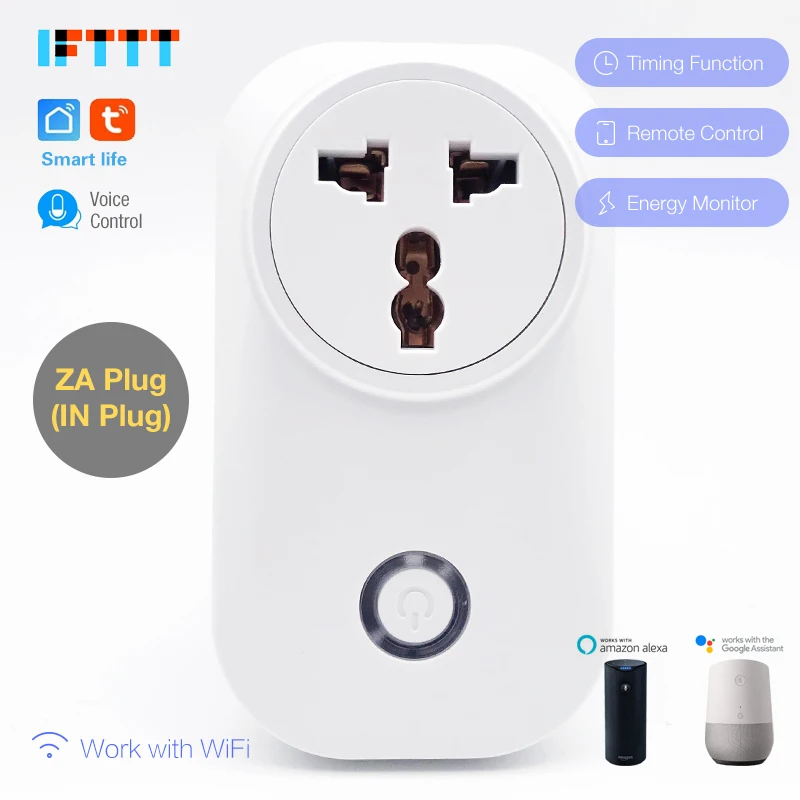 WIFI умная индийская ЮАР розетка монитор питания 10A Беспроводная Голосовое