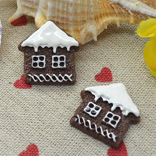 

snowhouse cookies food 10PCS 23x22mm Resin Flatback Cabochon Art Supply Decoration Charm DIY craft