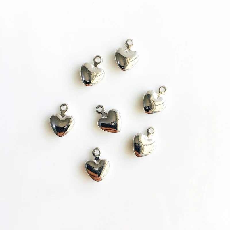 

wholesale 10 pcs/lot gold color heart charms golden jewelry making craft findings DIY for women components accessories