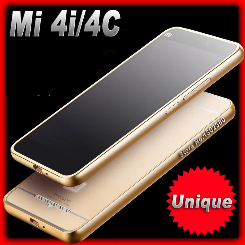 Чехол для xiaomi mi4c новый чехол Xiaomi mi 4i алюминиевая металлическая рамка акриловый 4c