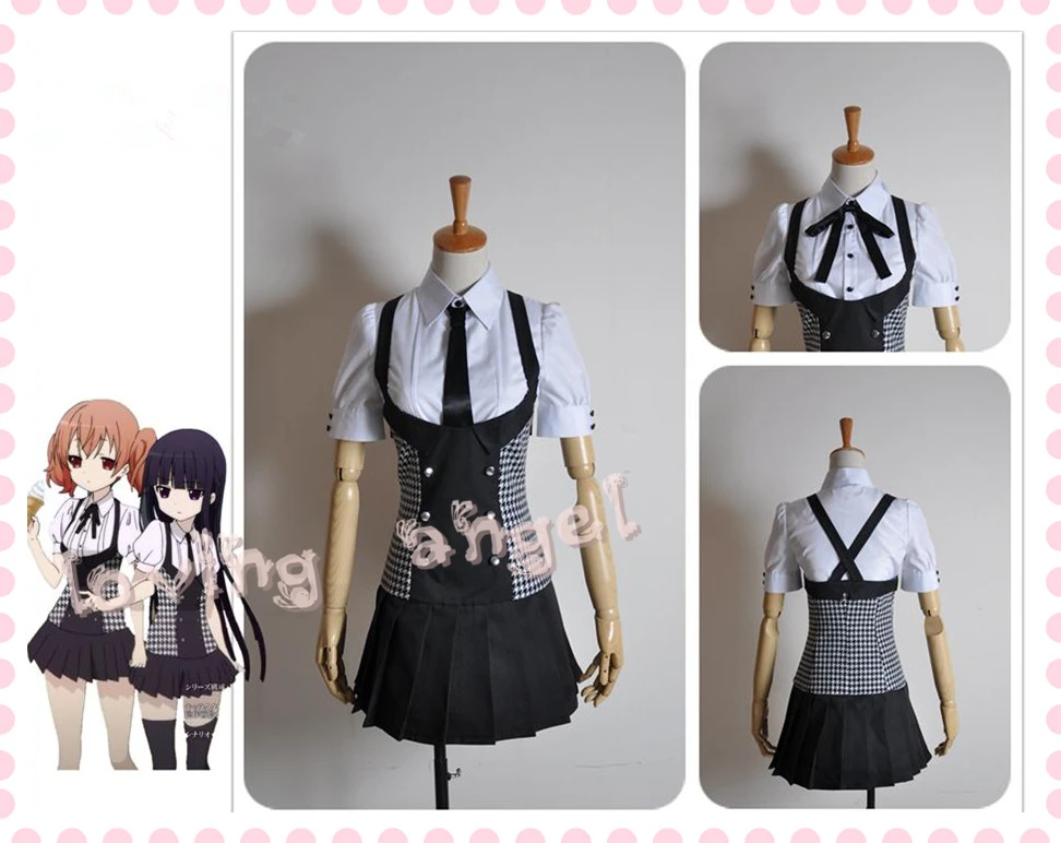 

Anime Inu x Boku SS Shirakiin Ririchiyo Karuta Roromiya Short -sleeved Uniform Cosplay Party Costume Dress