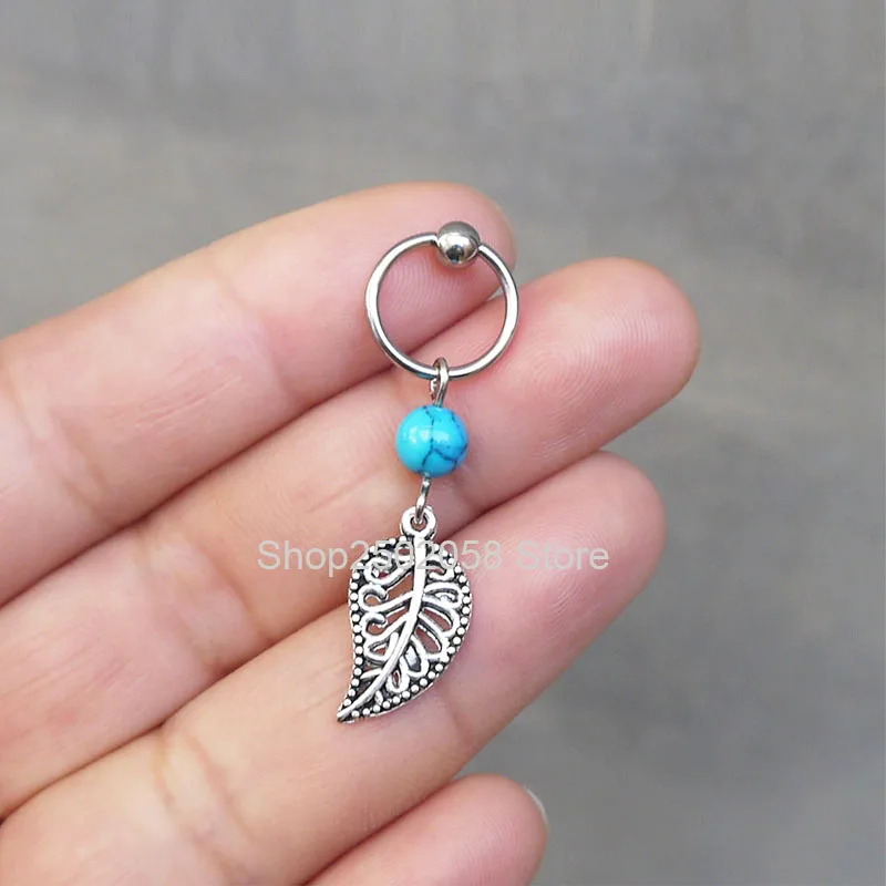 2pcs Leaf Tragus Piercing - Cartilage Helix Barbell Jewelry | Украшения и аксессуары