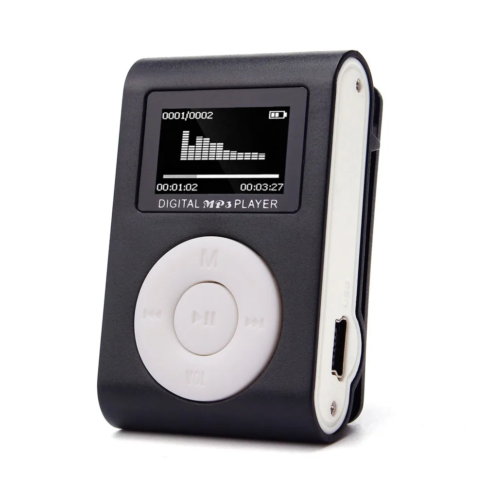 HEYF модный мини mp3 USB MP3 плеер с зажимом и ЖК экраном Поддержка 32 ГБ Micro SD TF кардслик