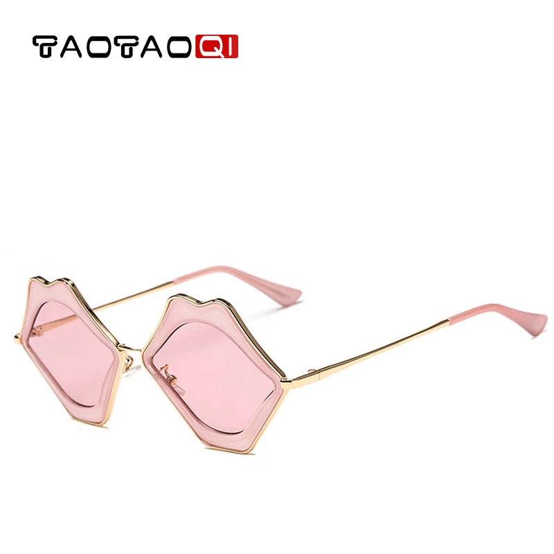 TAOTAOQI новый бренд металлическая форма губ солнцезащитные очки кошачий глаз Для