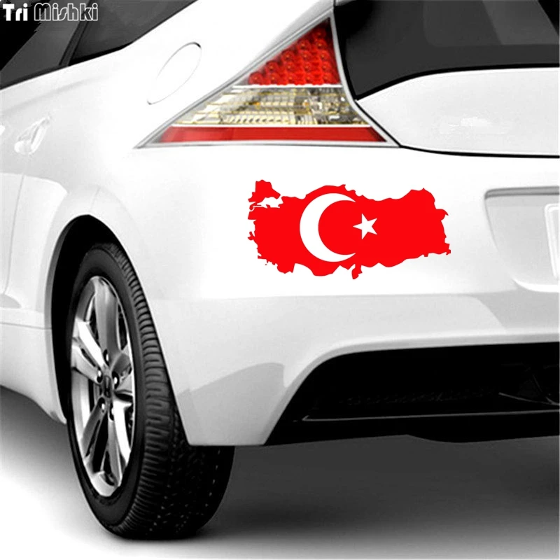 Tri Mishki HZX319 #20*10 40*20 см Турция карта и флаг автомобилей стикеры Авто Смешные