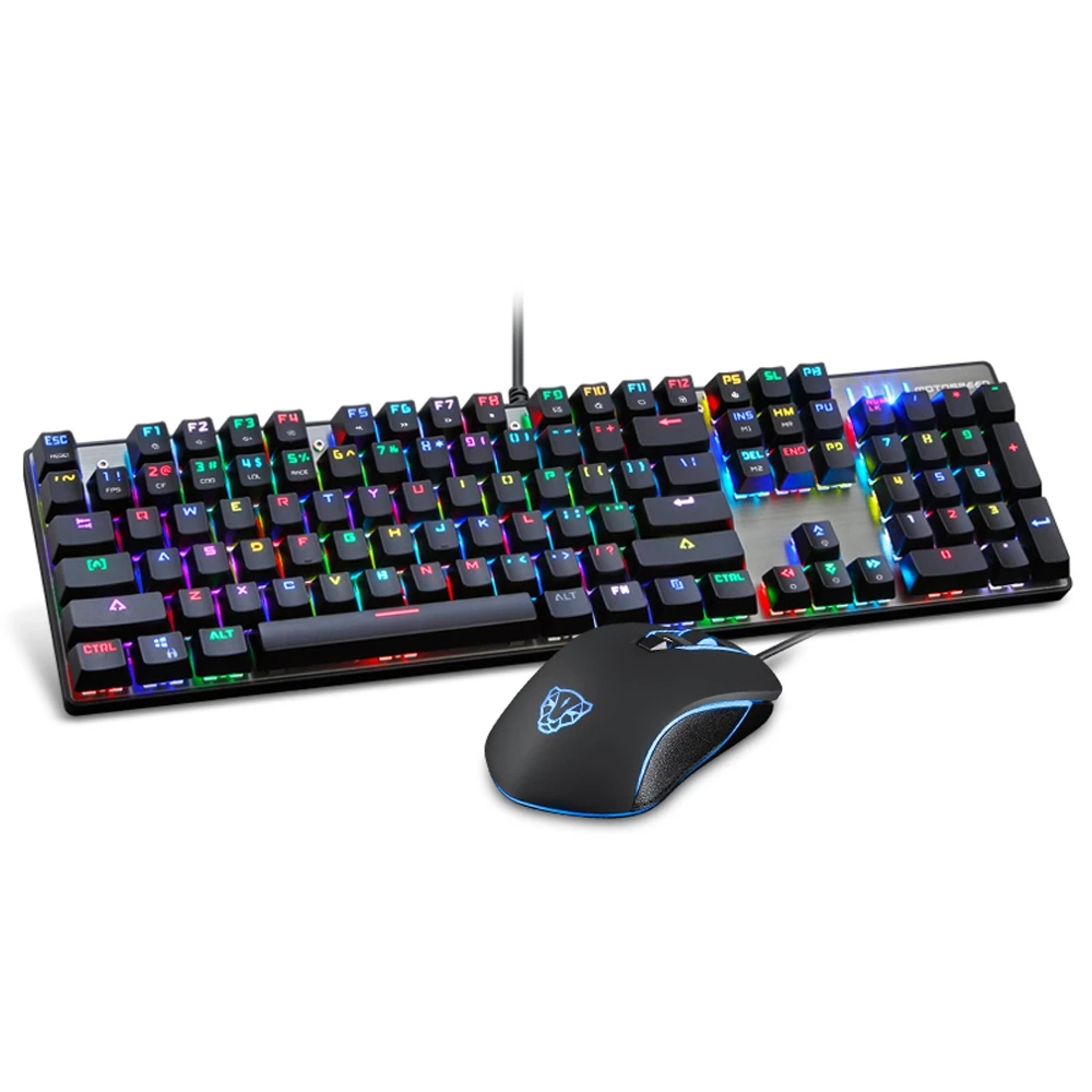 Motospeed CK888 RGB LED Backlight Gaming Mechanical Keyboard + Adjustable DPI Mouse Set with 1.8m Cable for Computer Pro Gamer | Компьютеры