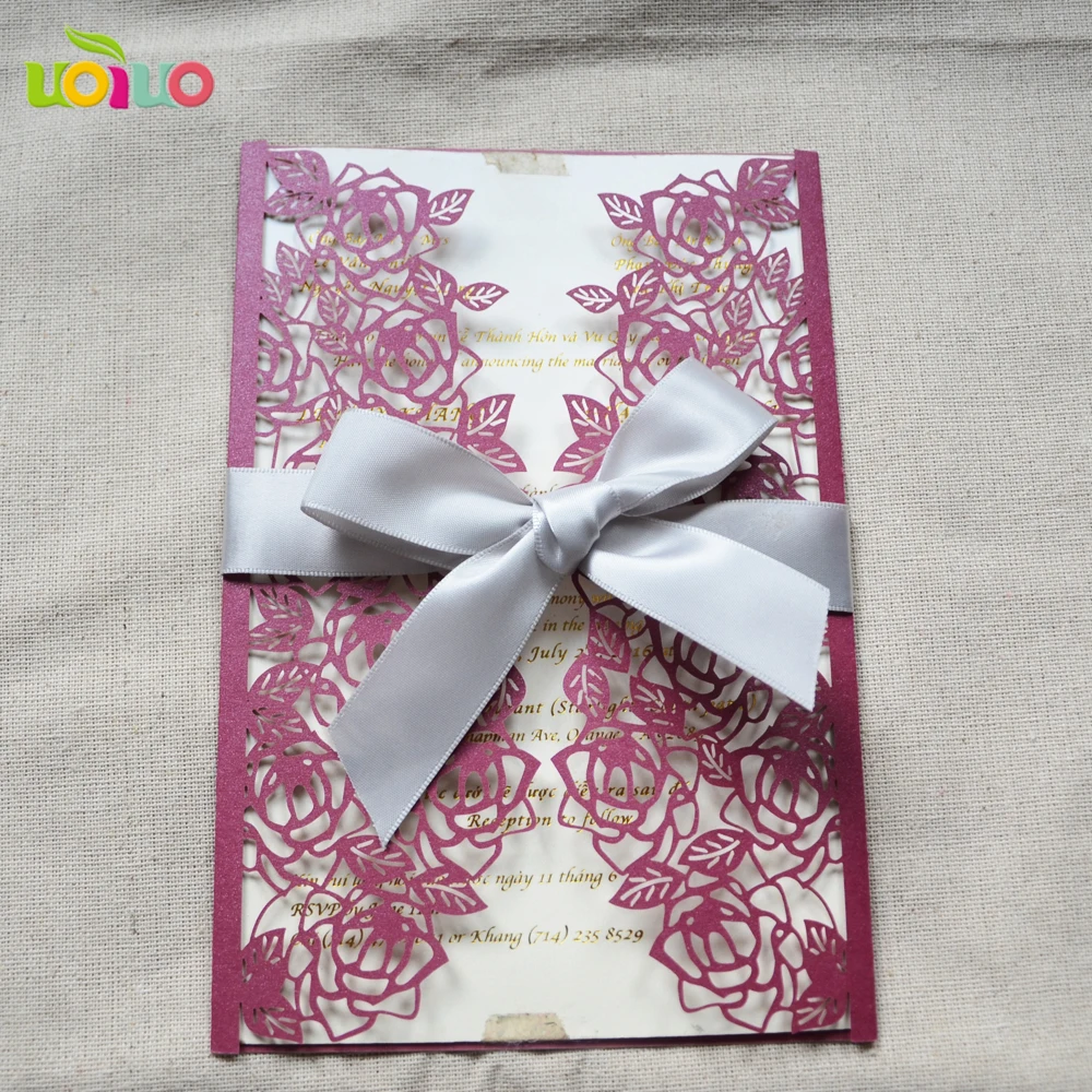 Красивые элегантные маленькие прямоугольные складные Пригласительные открытки