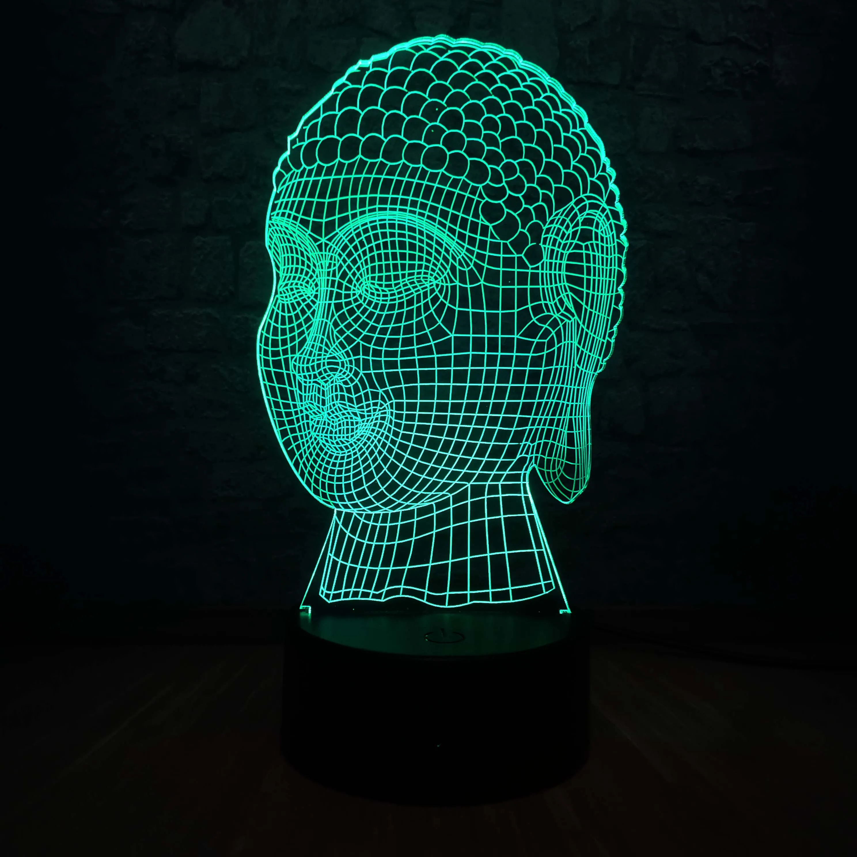 Новинка 3D голова Будды Tathagata Bless предприятие домашнее украшение светодиодная USB