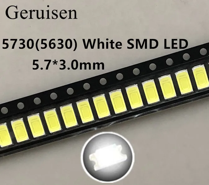 50 шт./5630/5730 CW/WW 0 5 Вт 6500 мА 55 лм 5730 K белый свет SMD 5630 светодиод 3 2 Диоды (3 4 ~