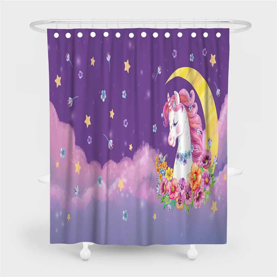 78 3D Beach Unicorn Shower Curtain Bathroom Waterproof Polyester Printing Curtains for Bathroom Shower - Цвет: 78