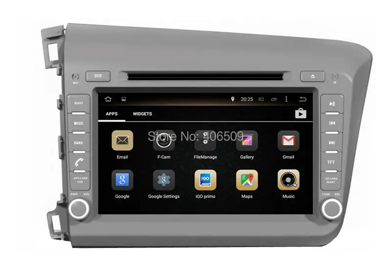 Android 7 1 автомобильный DVD плеер для Honda Civic 2012 2013 с GPS навигацией Радио BT USB AUX WIFI Аудио