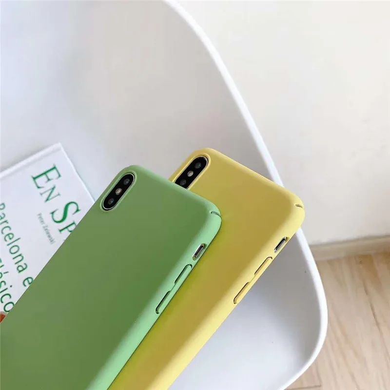 Новый карамельный милый однотонный чехол для телефона из поликарбоната iPhone 6 S 7 8