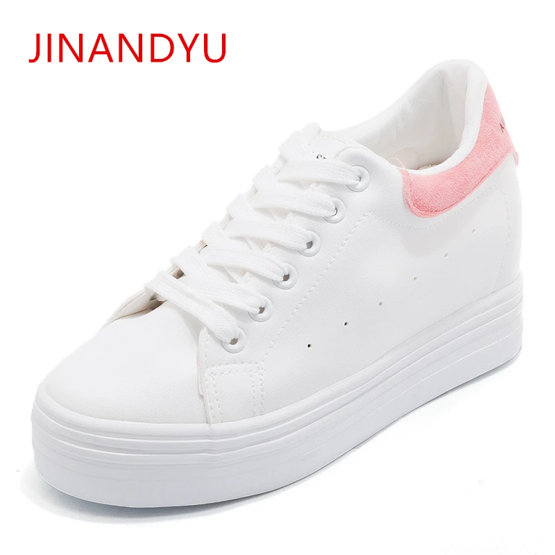 

Wedges White Sneakers Woman Platform Vulcanized Shoes Women Hidden Heels Height Increasing Casual Shoes Female chaussure femme