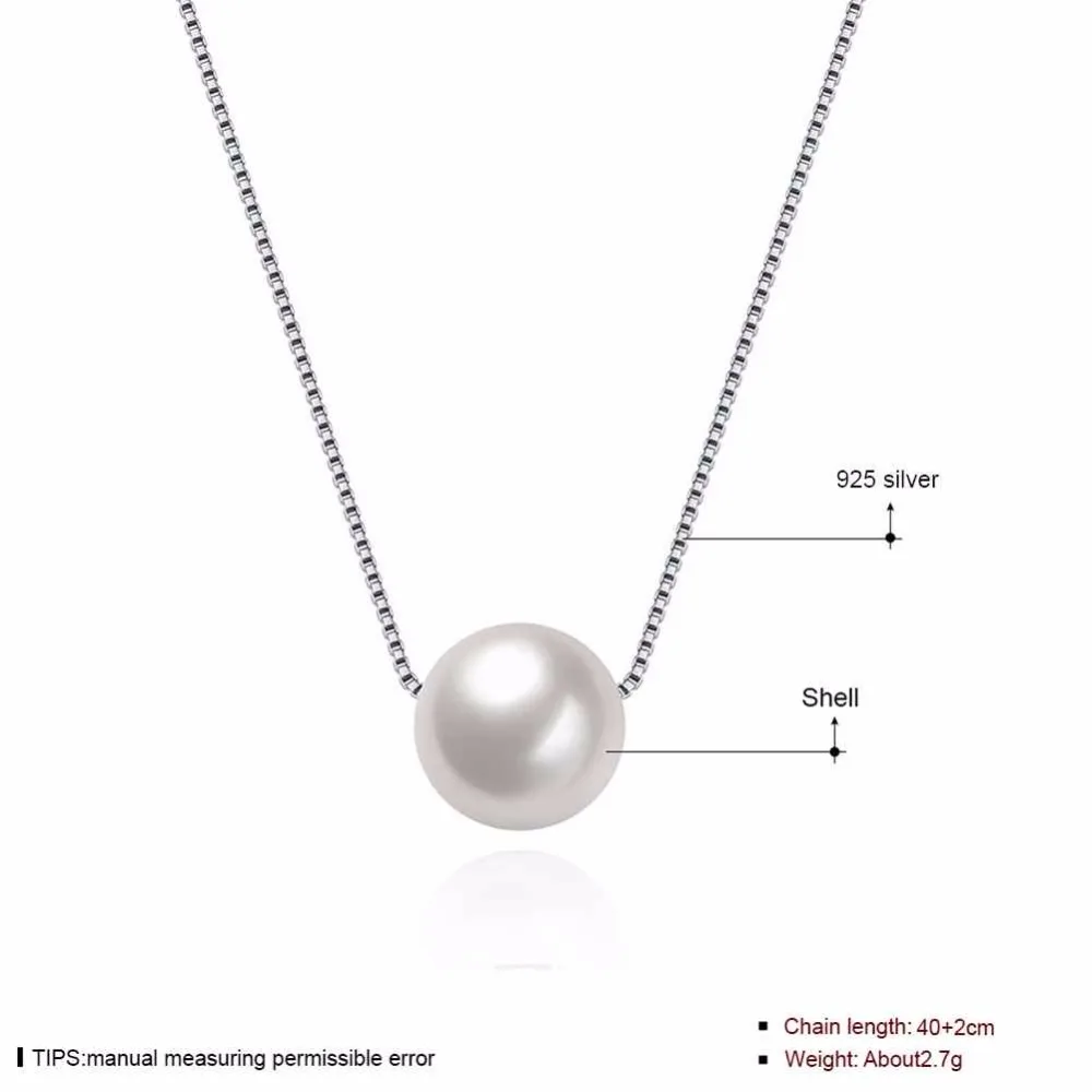 Цельное 925 пробы Серебряное ожерелье с цепочкой в коробке модные ожерелья