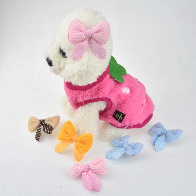 10 шт. ручная работа вязанная Роскошная заколка с кошкой для щенка волос галстуком