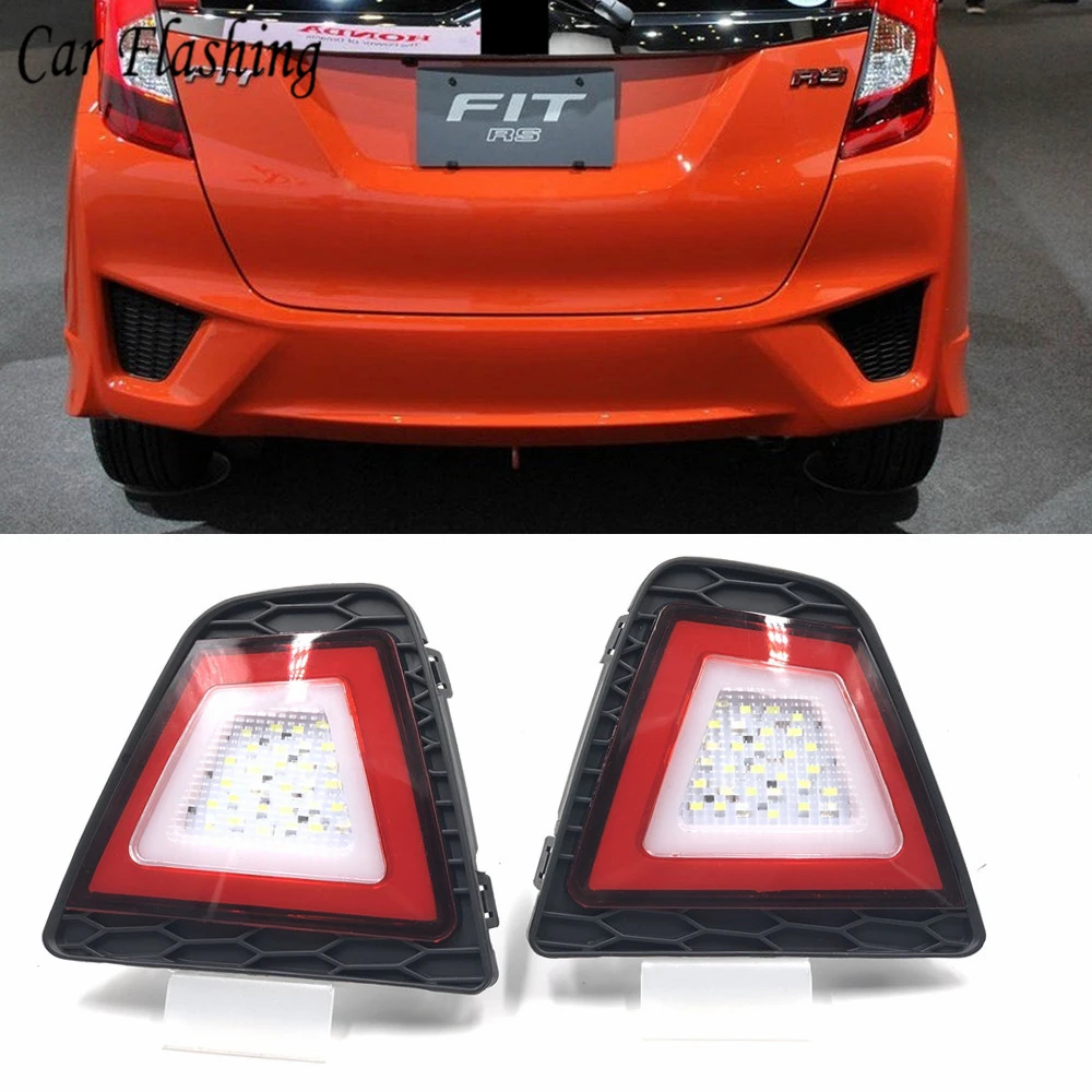 1 пара для Honda Jazz FIT Многофункциональный Автомобильный светодиодный задний противотуманный фонарь тормозной светильник сигнальный светильник поворота лампа заднего хода