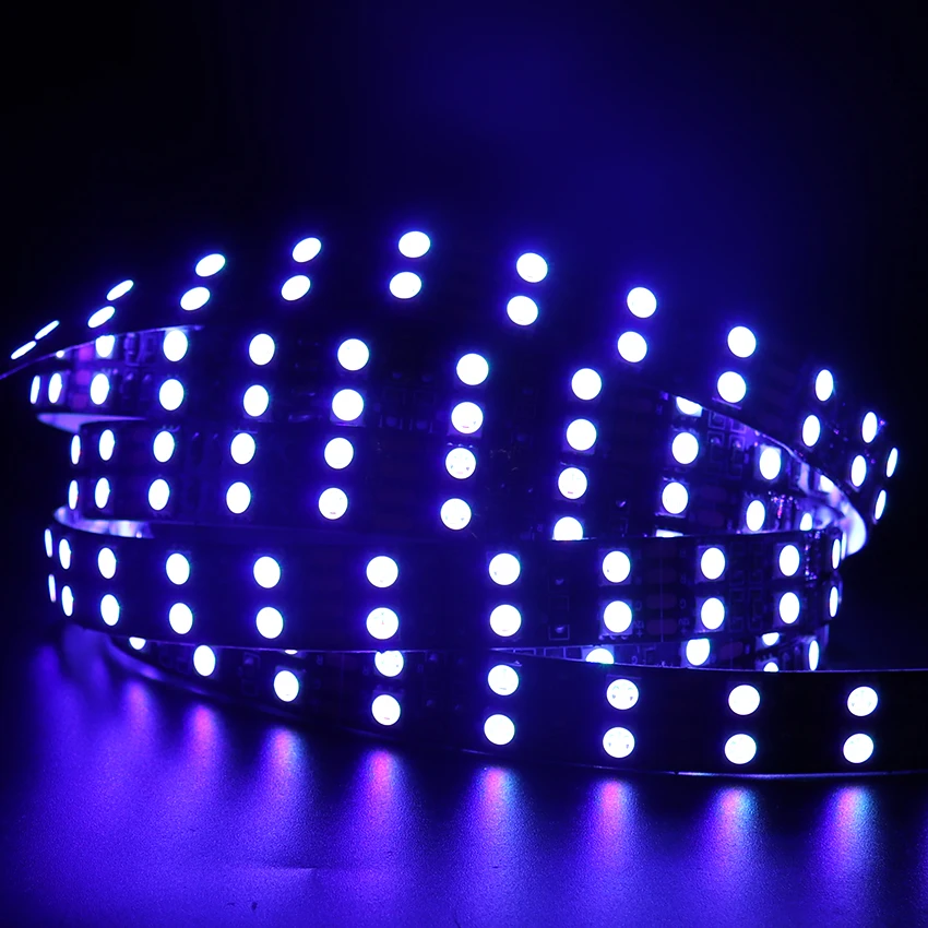Двухрядная RGB СВЕТОДИОДНАЯ лента SMD 5050 120 светодиодов/м черная PCB IP67 силиконовая