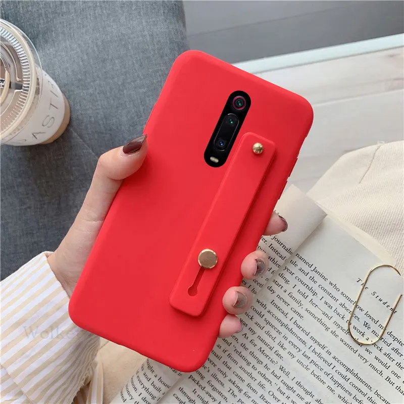Wrist Strap Hand Band silicone case for xiaomi redmi note 7 6 pro 5 7 7A 6a K20 pro mi 9 8 a2 lite se a1 5x 9t stand back cover