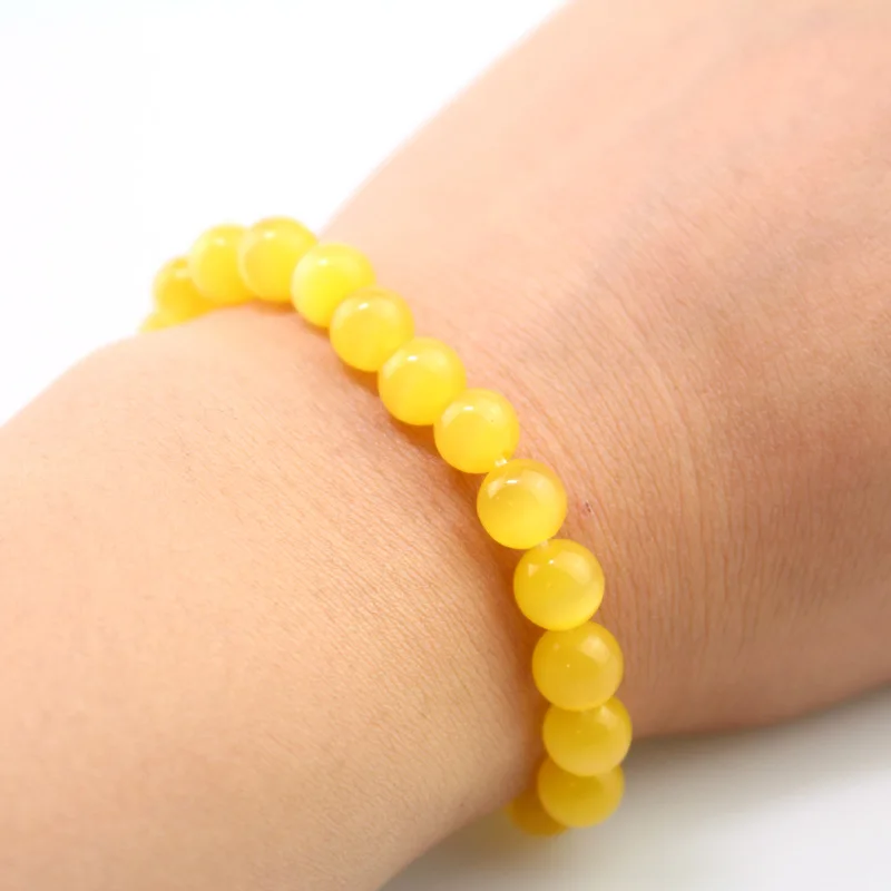 8 мм желтый камень кошачий глаз мужские браслеты счастливый очаровательный