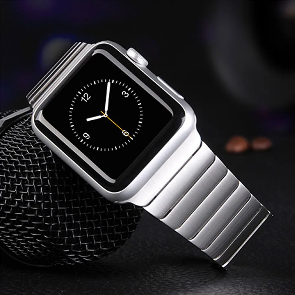 Роскошные часы Rosegold для Apple Watch браслет из звеньев 42 мм 38 Черный Серебристый