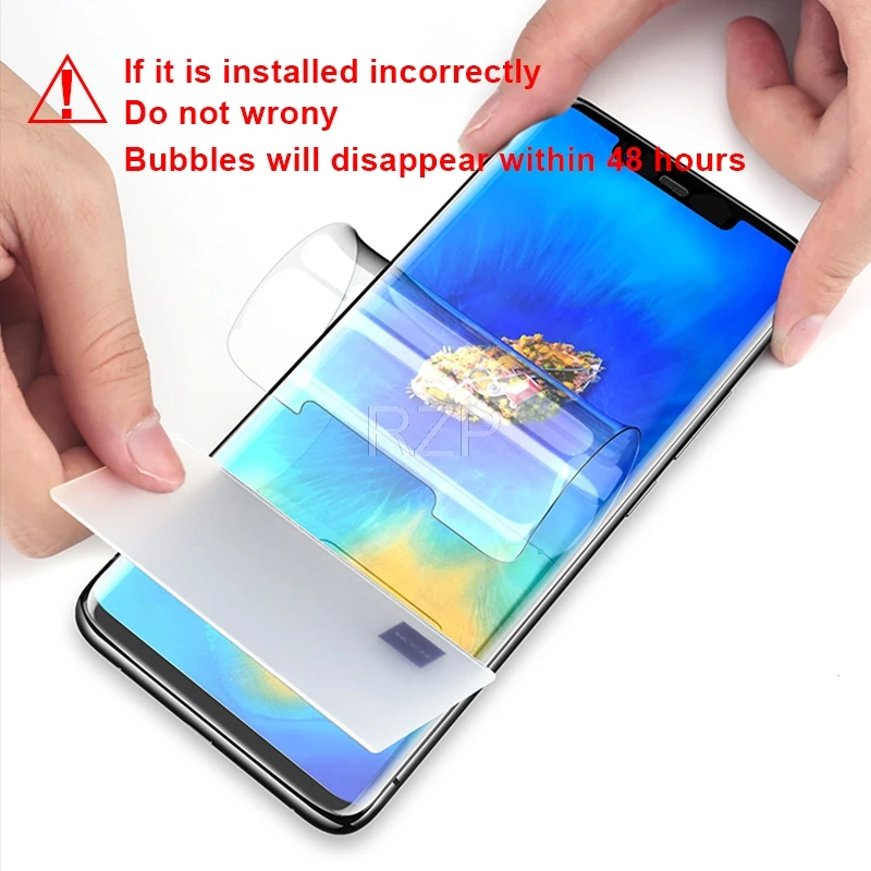 RZP 9D изогнутая защитная пленка на весь экран для Huawei Mate 10 20 X lite Pro 3D мягкая ПЭТ (не