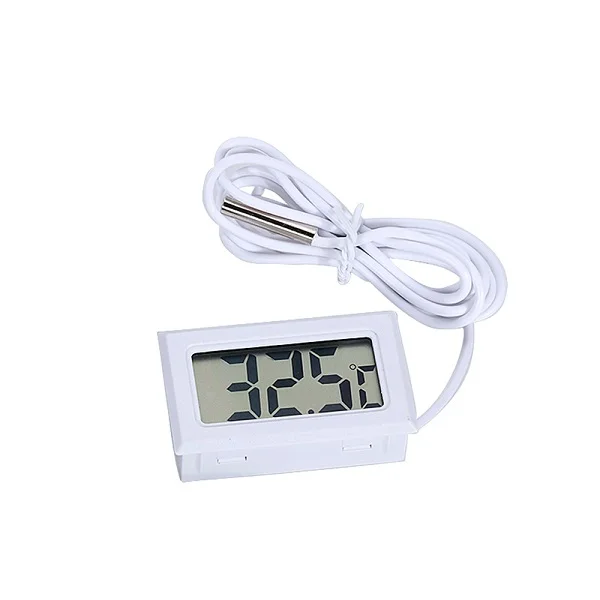 White wired 50 до 110 цифровой термометр Мини ЖК-дисплей метр холодильники морозильники Охладители для аквариума мини 1 м Зонд инструмент - Цвет: White wired