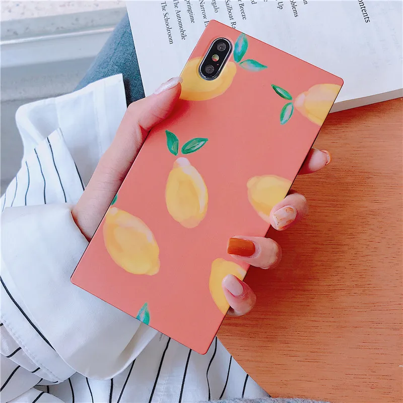 DISCASE квадратный летний свежий фруктовый чехол для телефона iphone XS MAX XR 8 7 6 6s plus пара